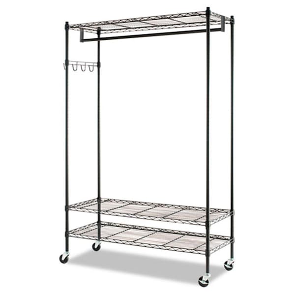 Final Destination Wire Shelving Garment Rack, Coat Rack, Stand Alone Rack with Casters - Black Steel FI2659827 - main